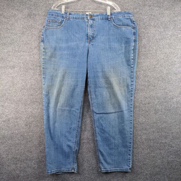 JMS Classic Stretch Denim Jeans Womens Plus Size 20W Blue 5-Pocket Stone Wash - Picture 2 of 13